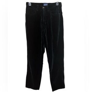 Vintage Y2K Gap Black Velvet Straight Leg Pants 100% Cotton Made in USA